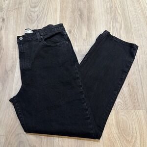 Abercrombie Fitch 90s Straight Ultra High Rise Jeans Black Wash Size 31R X 28.5L